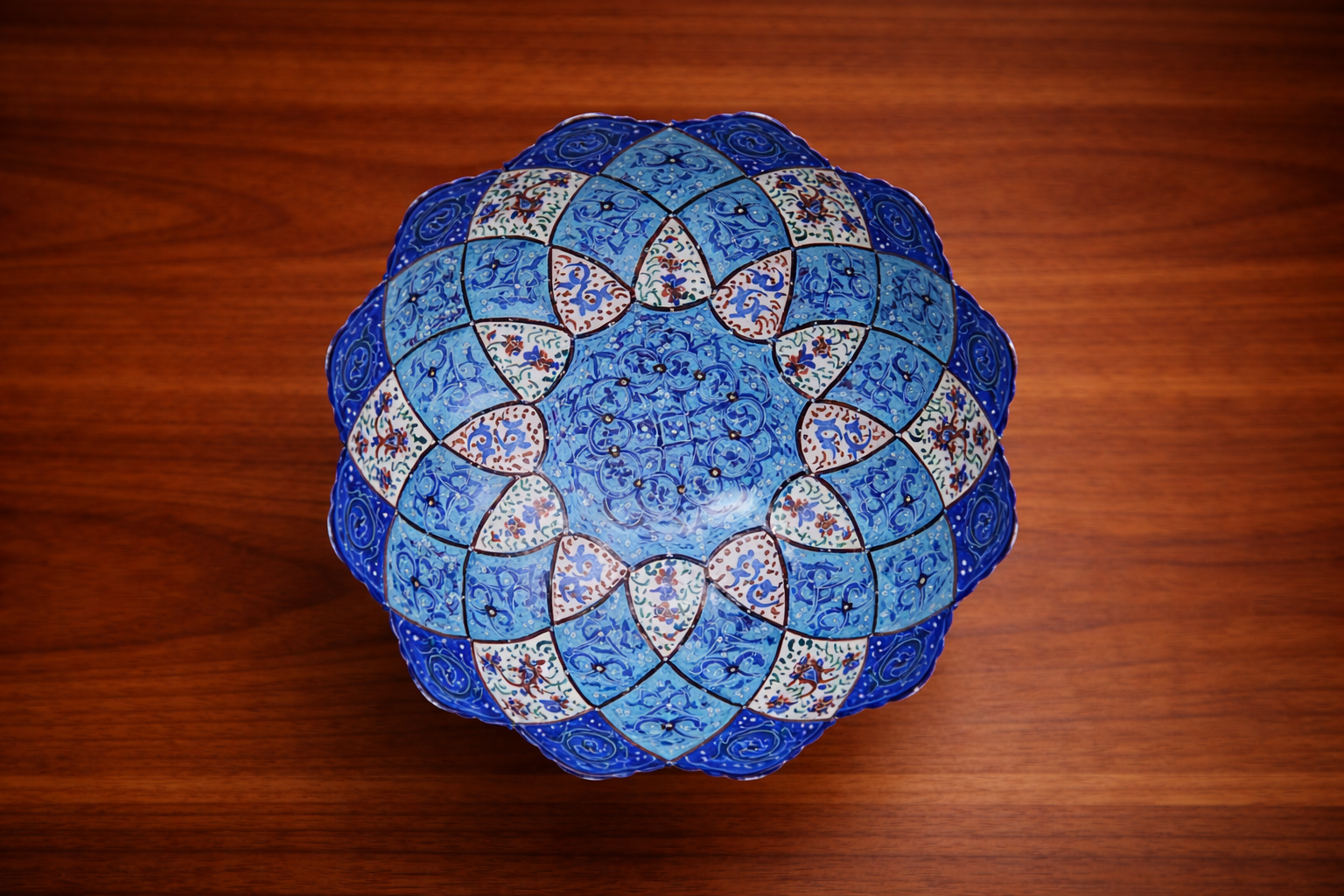 Small Enamel (Minakari) Pedestal Bowl - Image 2