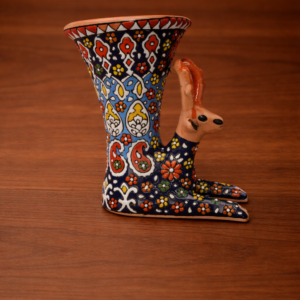 Enameled (Minakari) Pottery Deer Decorative Decanter