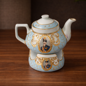 Blue Qajar Style Persian Teapot & Matching Tea Warmer