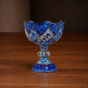 Enamel (Minakari) Turquoise Pedestal Bowl