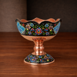 Enamel (Minakari) Copper Pedestal Bowl