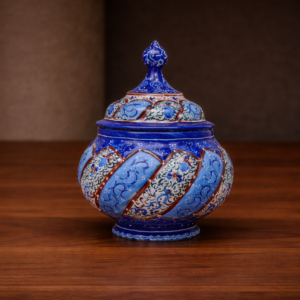 Enamel (Minakari) sugar candy pot with lid