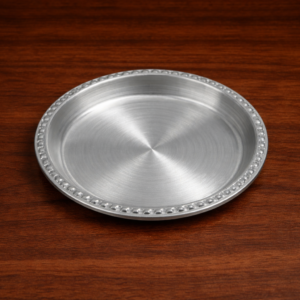 Metal Serving Plate with Scalloped Edge