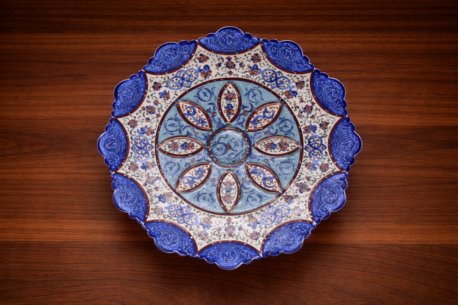 Enamel (Minakari) Copper Pedestal Dish - Image 2