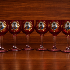 Qajar Style Ruby Wine Glasses
